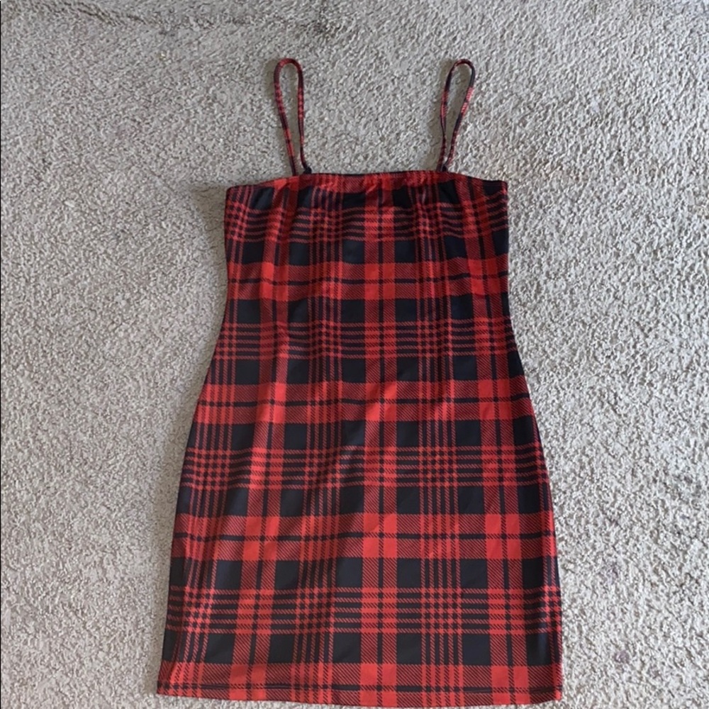 Plaid slim dress